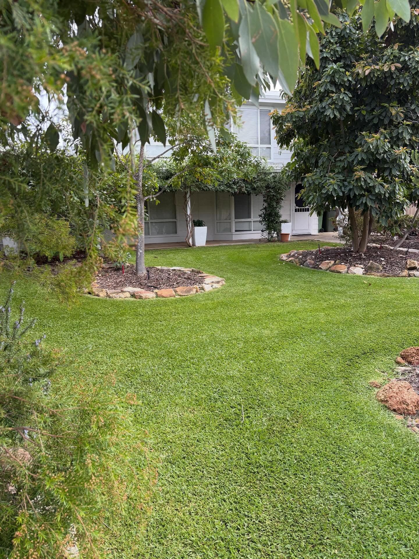 Freshly mown lawn with clean edges